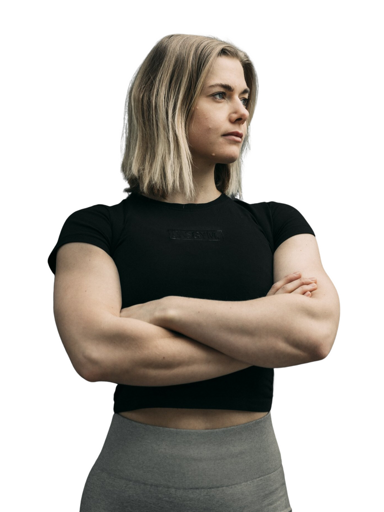 DASGYM. Crop Top BLACK BLACK Intelligent Strength